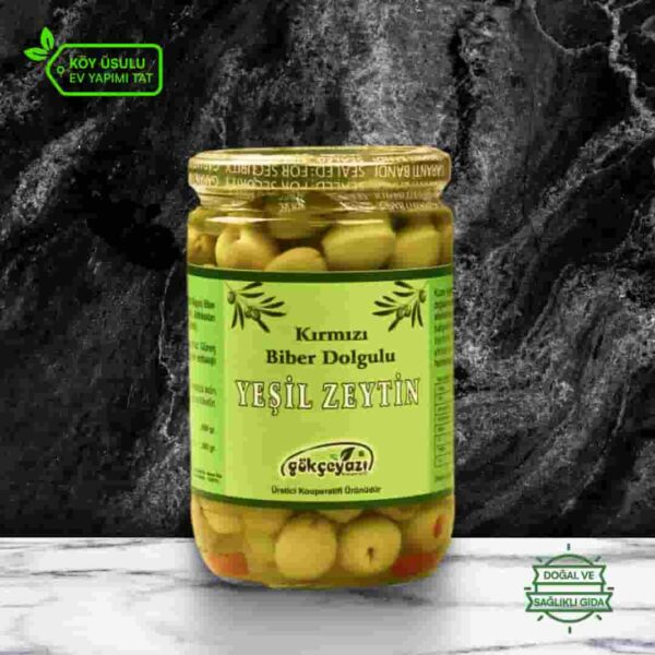 Biber Dolgulu Yeşil Zeytin 665 Gr