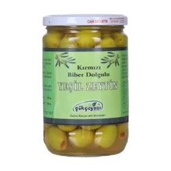 12 Gökçeyazı Kooperatifi Biber Dolgulu Yeşil Zeytin 650 gr cam kavanoz